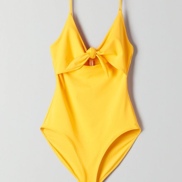 Aritzia Wilfred Noe Tie-Front Bodysuit/Swimsuit (Yellow, XS) - Picture 3 of 9